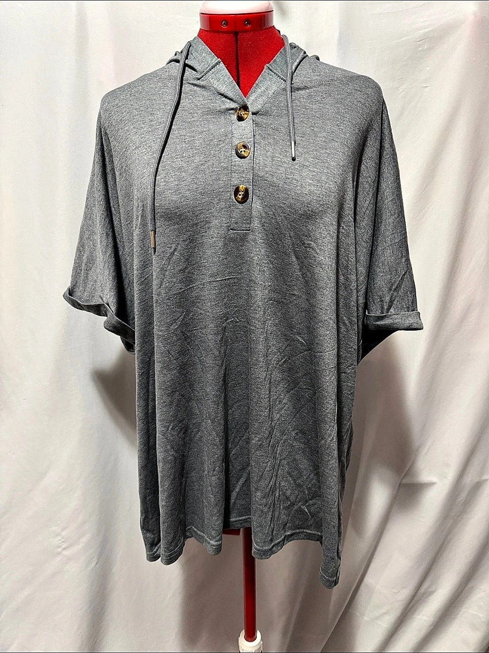 Gray Hooded Tunic NWT